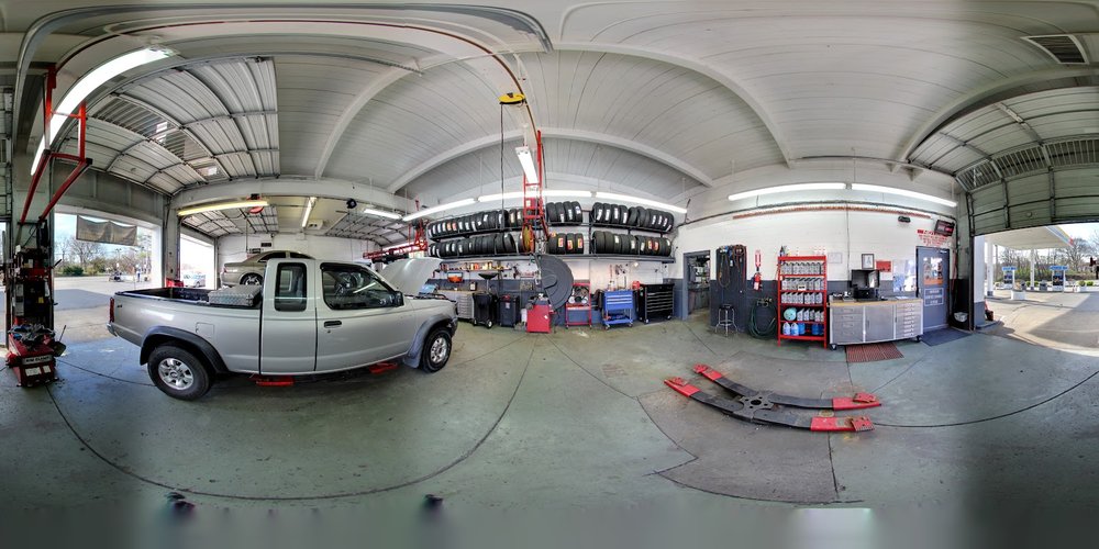 Inside the repair shop at Thompson Lane Auto, Nashville, TN